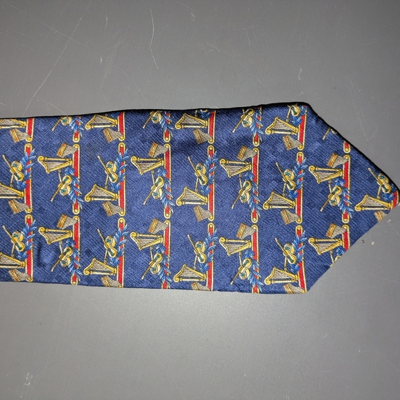 Vintage The Metropolitan Museum Of Art Musician Harp Silk Tie - Picture 2 of 4